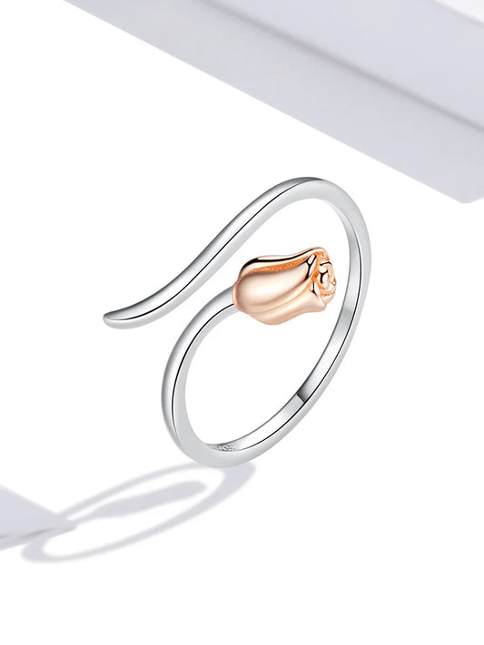 JEW030R Adjustable Rose Finger Rins 925 Sterling Silver Vintage - Klixstore