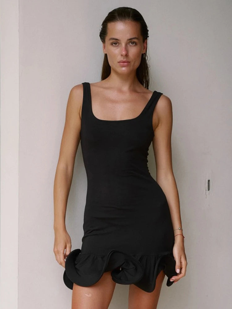 CLO067DJ
Woman Clothing Sexy Chic Sleeveless Ruched Short Tank Dress - Klixstore