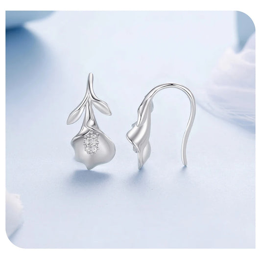 JEW028ER
BAMOER Solid 925 Sterling Silver Calla Lily Hook Earrings for Women, Pavéd CZ 3D Flower Dangle Earrings Elegant Jewelry Gift - Klixstore