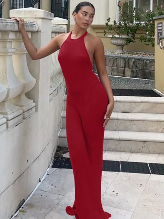 CLO012DJ
Elegant Halter Neck Backless Ruched Long Dress Women's Summer Sleeveless Bandage Bodycon Party Club Dresses Prom Evening Gowns - Klixstore