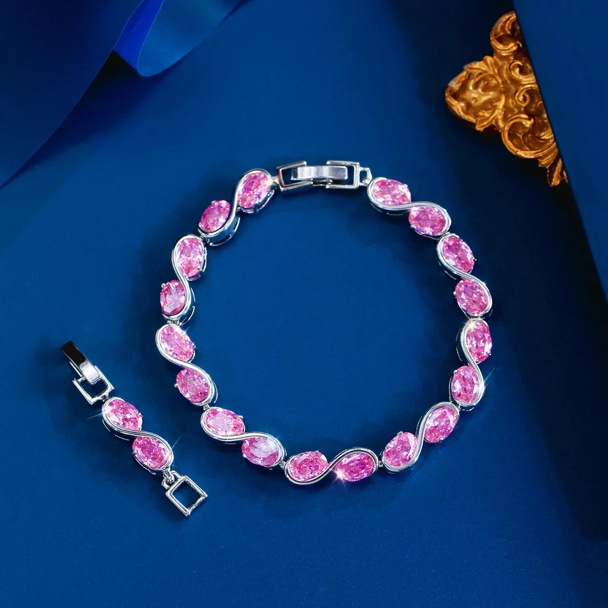 Oval Zirconia S-Shape Tennis Bracelet