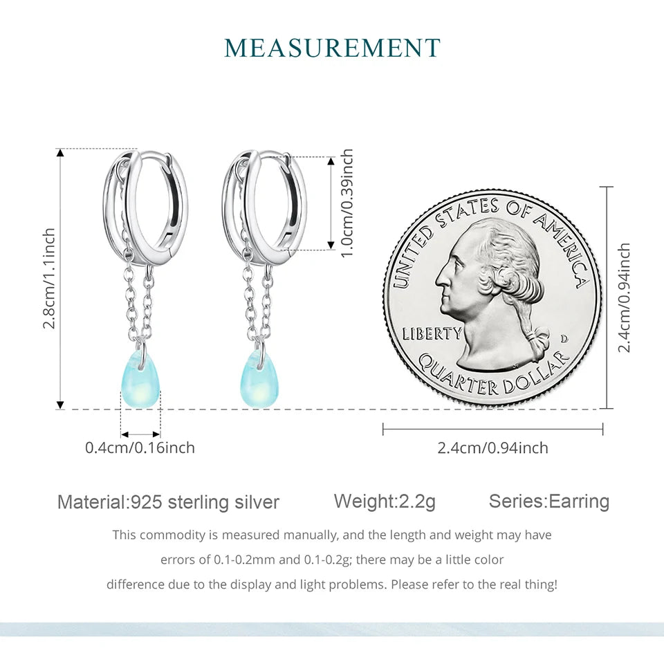 Earrings Blue Glass