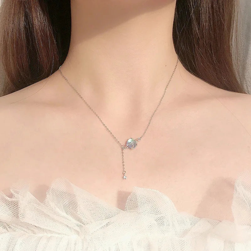 Moonlight Stone Planet Necklace for Women