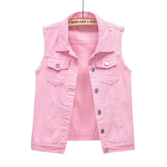 Vintage Sleeveless Denim Vest Women 2025