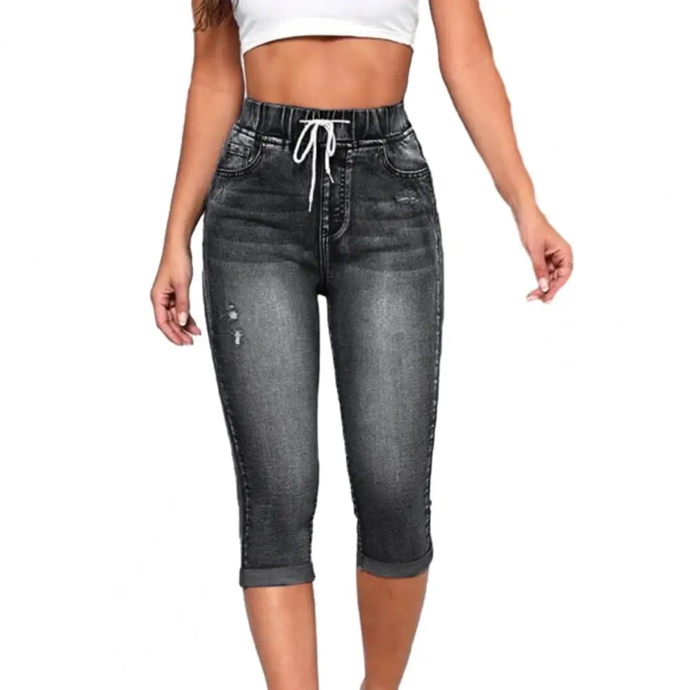 Short Jeans Pants Leggings Breeches High Waist