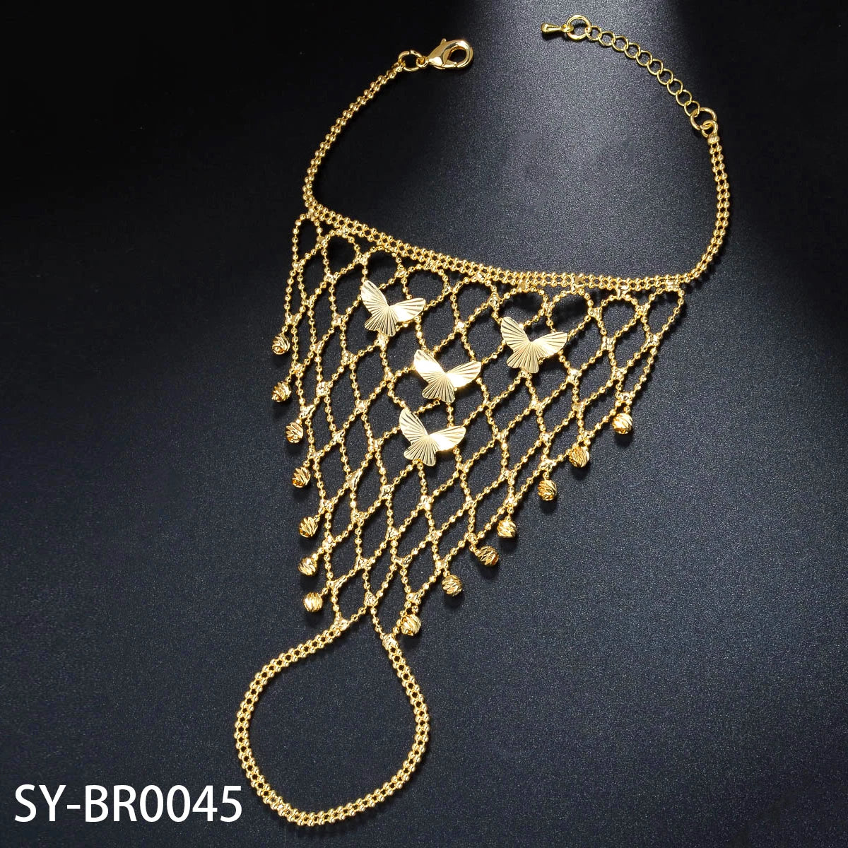 Flower Butterfly Gold Bracelet