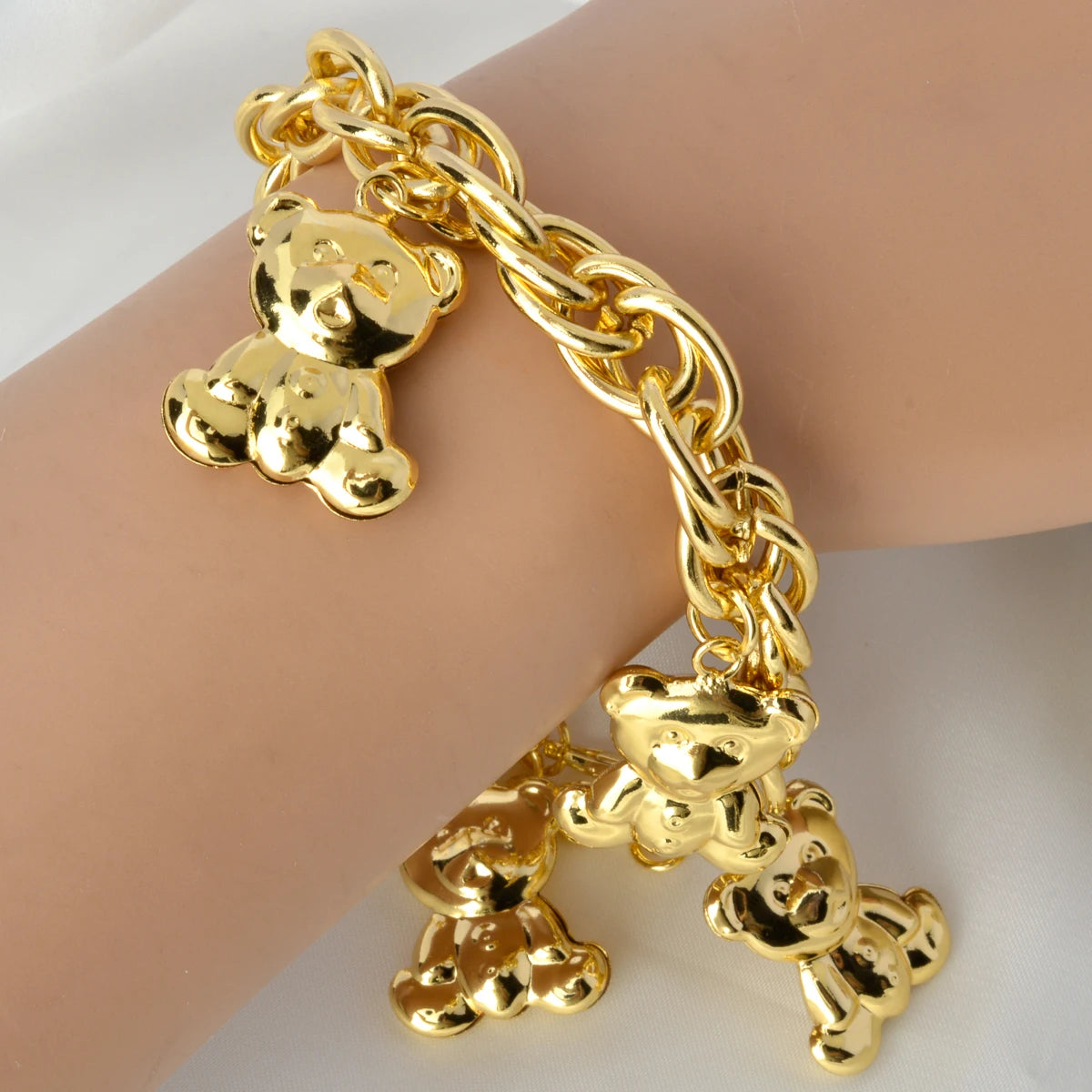 Gold Bear Charm Bracelet