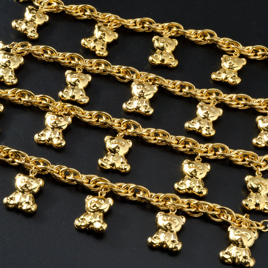 Gold Bear Charm Bracelet