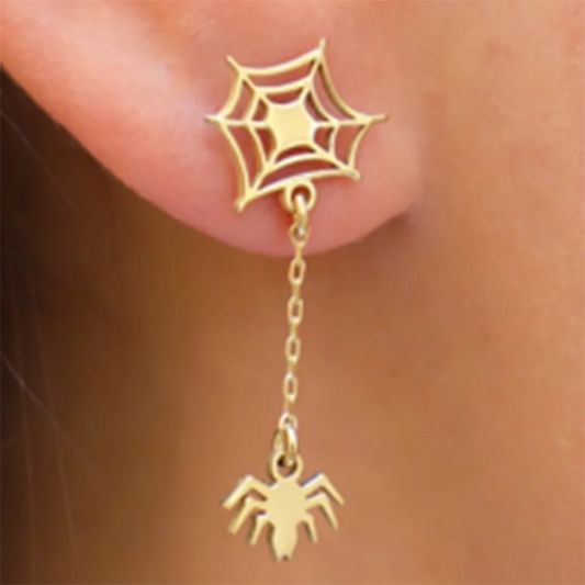 Spider Web Long Pendant Earrings
