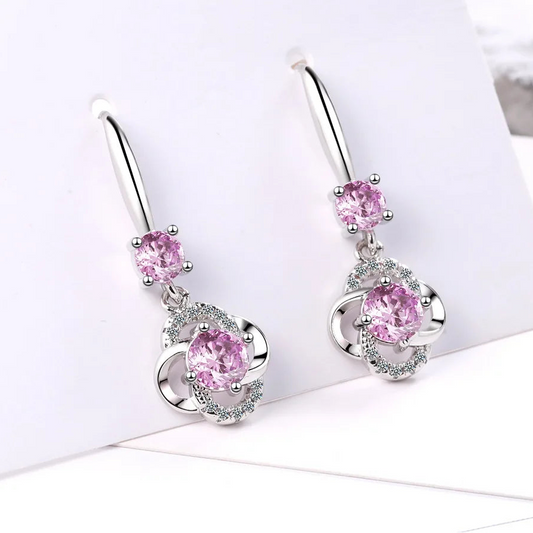 925 Sterling Silver Crystal Dangle Earrings for Women