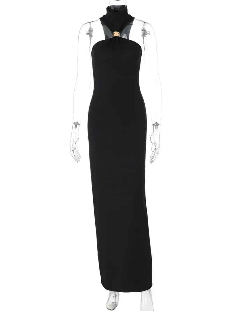 CLO065DJ
Woman Clothing Halter Neck Off Shoulder Sleeveless Long Dress Evening Party Outfit Ladies Bodycon Split Long Maxi Prom Dresses - Klixstore