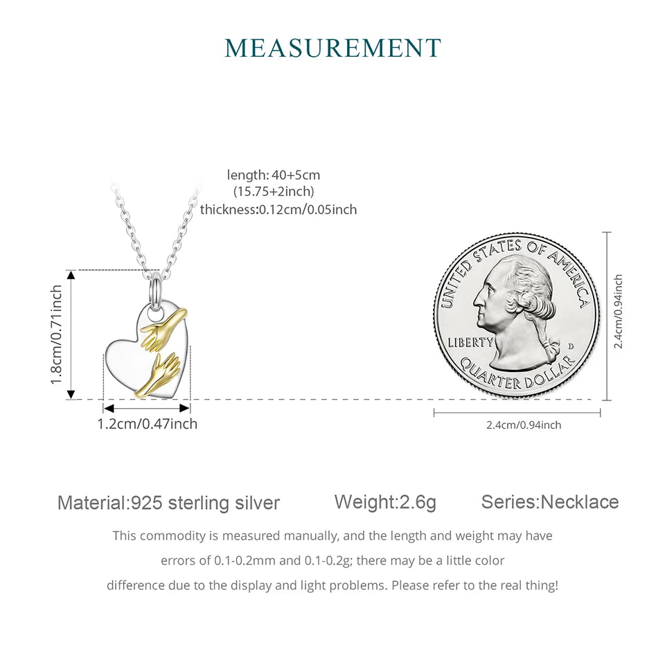 Two-tones Hug Heart Necklace