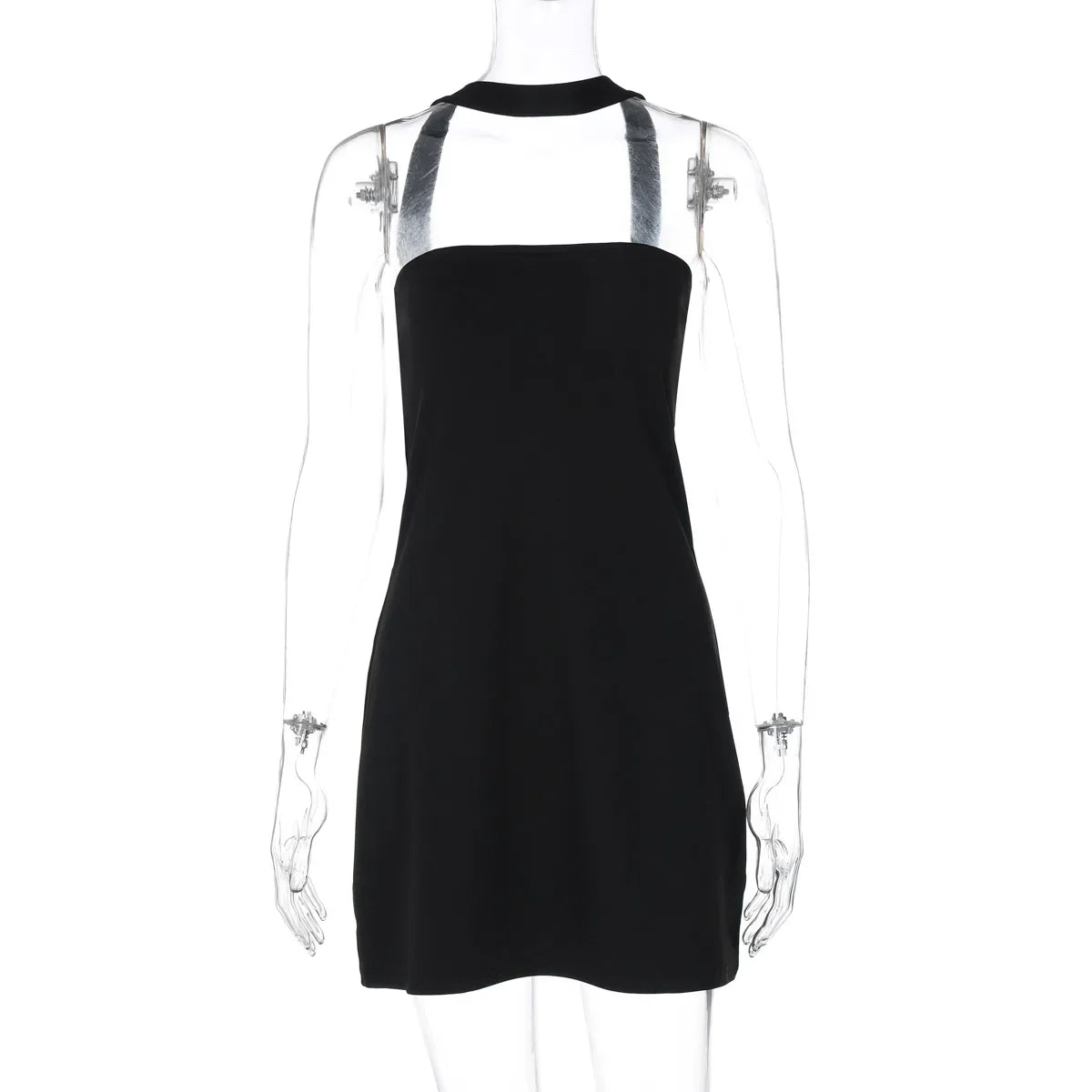 CLO043DJ
Woman Clothing Summer Halter Off Shoulder Mini Party Dress Sexy Sleeveless Backless Bodycon Short - Klixstore