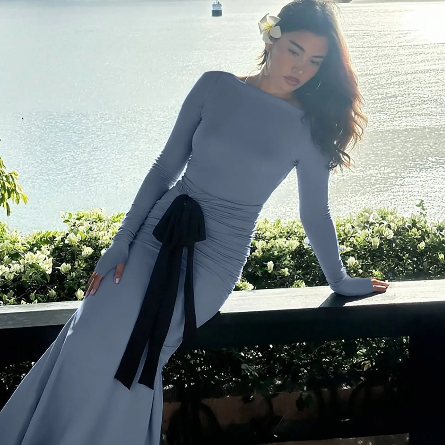 Elegant Ruched Bandage Bodycon Evening Dress for Women