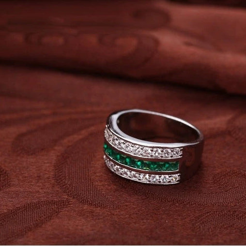 Elegant Cubic Zirconia 925 Sterling Silver Engagement Ring for Women