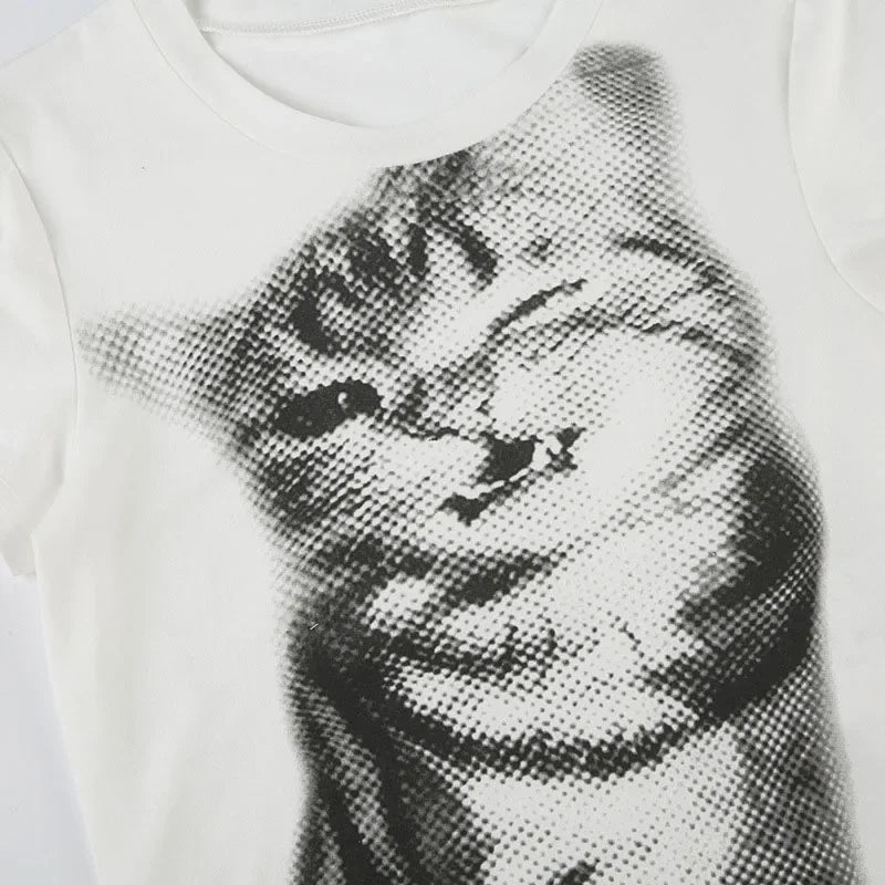 Animal Print Crop Top BasicT-shirt