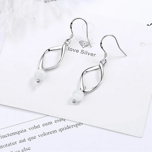 925 Sterling Silver Leaf Dangle Earrings for Women
