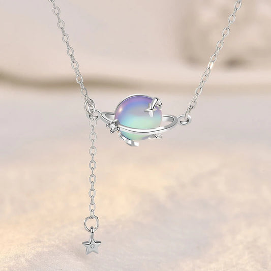 Moonlight Stone Planet Necklace for Women