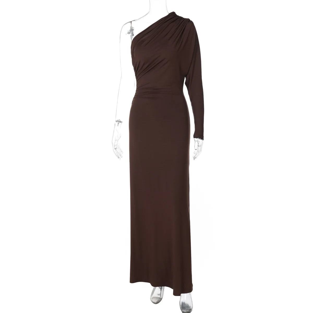 One Shoulder Irregular High Waist Maxi Dress