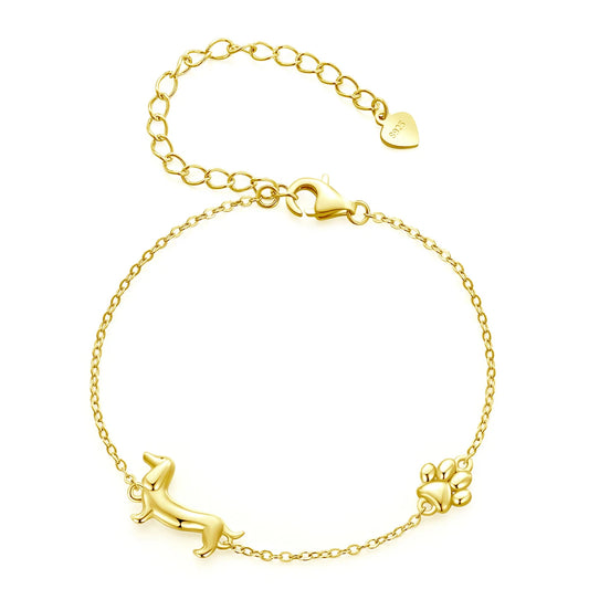 JEW003BR Solid 925 Sterling Silver Cute Cat / Dog Chain Bracelet for Women Delicate Jewelry Bracelet - Klixstore