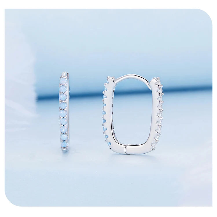 Square Hoop Opal Jewelry Sets