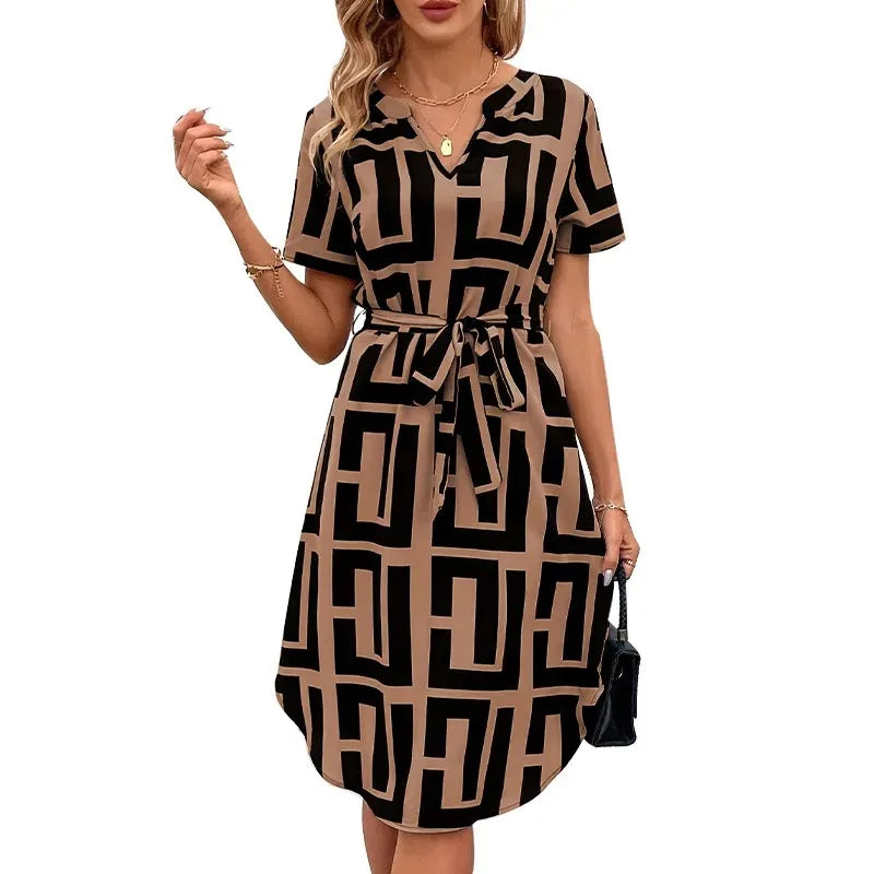Vintage Printed A-Line Summer Dress