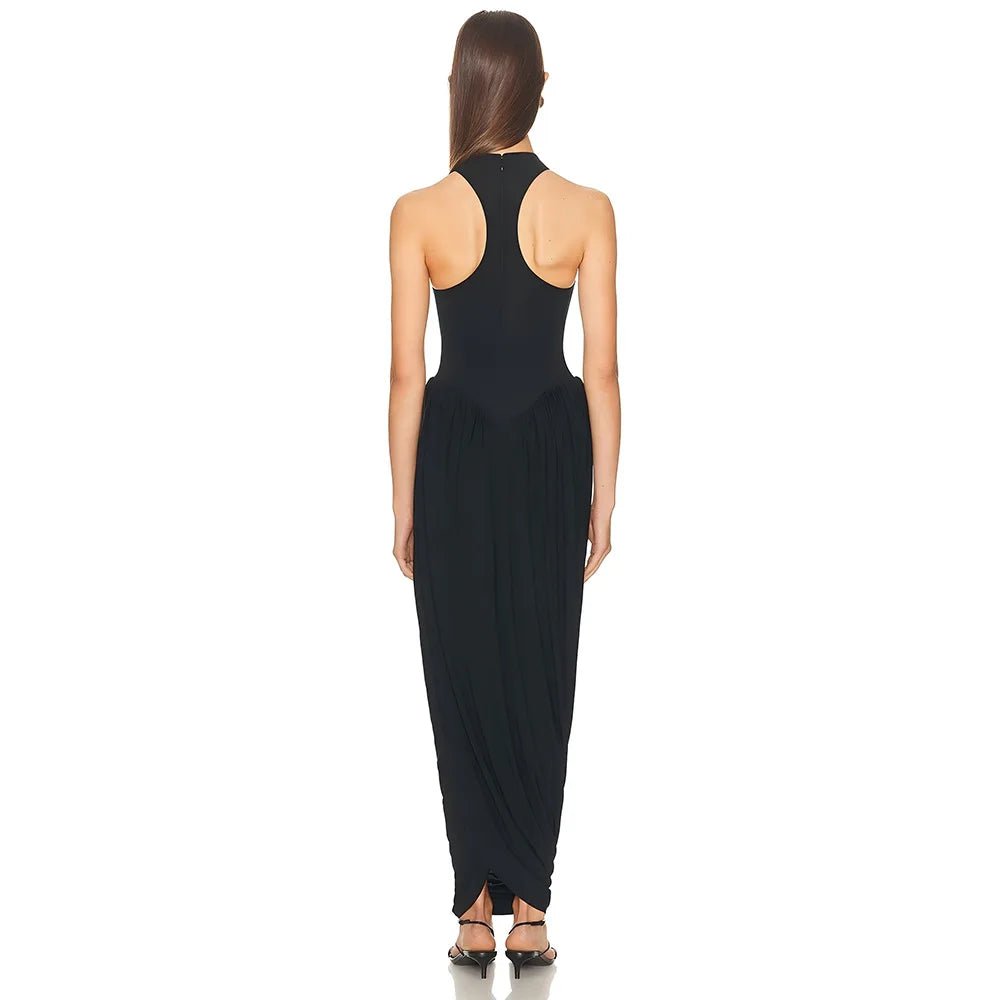 CLO008DJ
Fashion Sexy Sleeveless Tunics Ruched Long Dress for Women Elegant Off Shoulder High Waist Backless Tank Dresses Party Club Gown - Klixstore