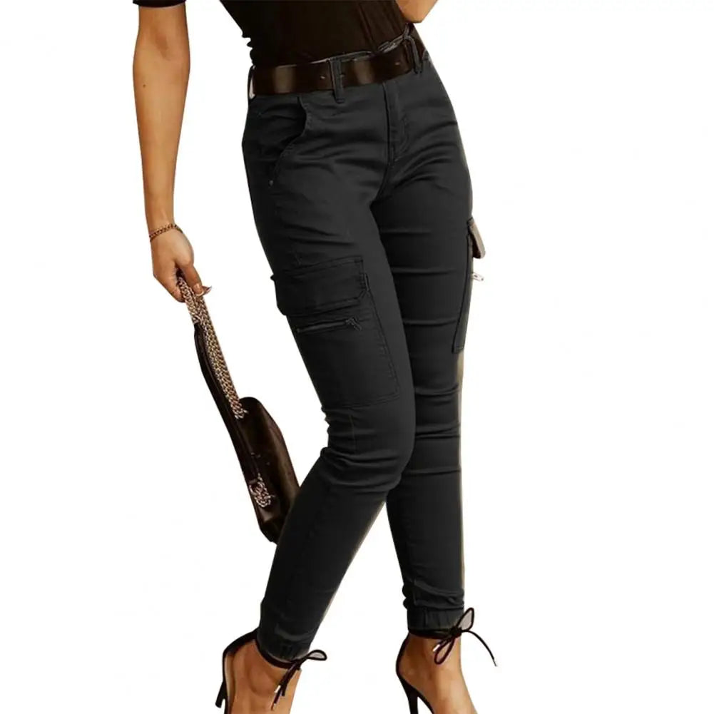 Low Waist Slim Cargo Pants for Women