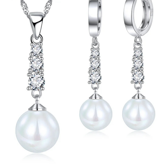 Genuine 925 Sterling Silver Fashion Jewelry Set for Women