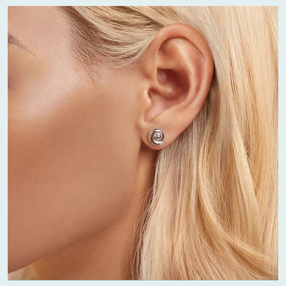 JEW005ER Gold Plated Ocean Shell Earrings, 925 Sterling Silver for Women - Klixstore