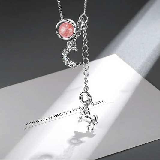 925 Sterling Silver Horse Pendant Necklace for Women