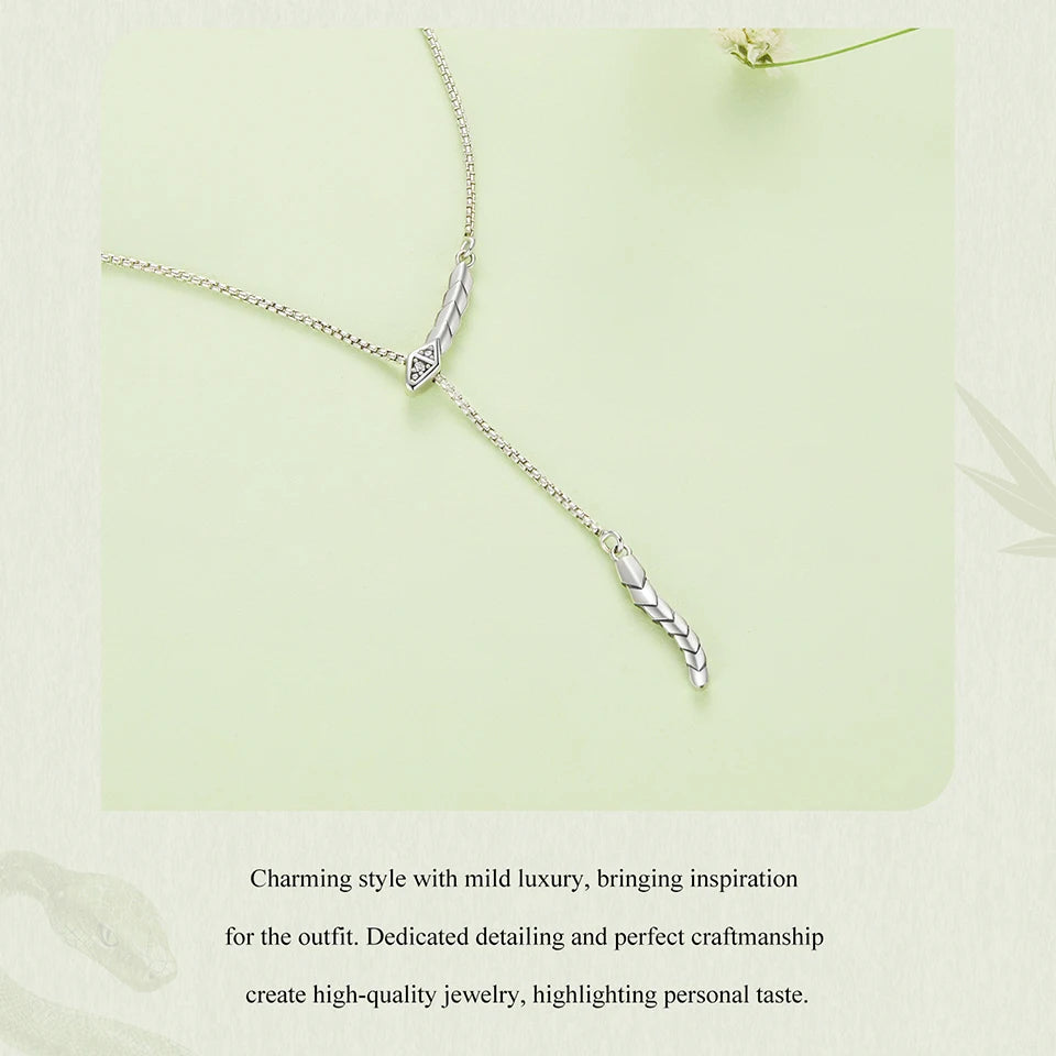 JEW007NEC 925 Sterling Silver Snake Pendant Necklace Gothic for Women - Klixstore