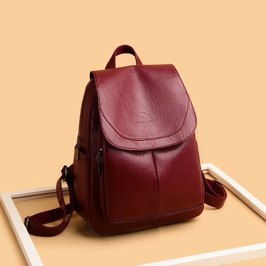 Vintage High-Quality Leather Backpack for Women