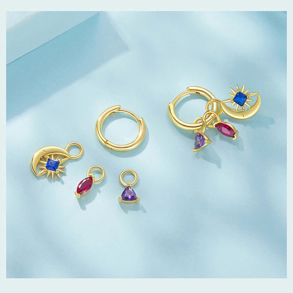 JEW001ER Mix and Match Earring Pack with Cubic Zirconia Star Boho Charms - Klixstore