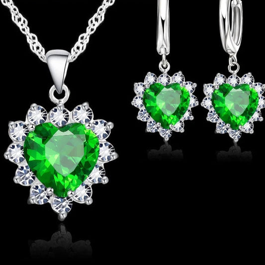Cubic Zirconia Heart Set