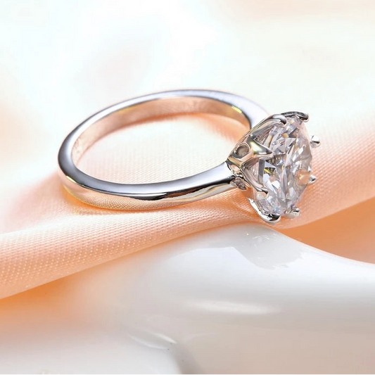 925 Sterling Silver Cubic Zirconia Engagement Ring