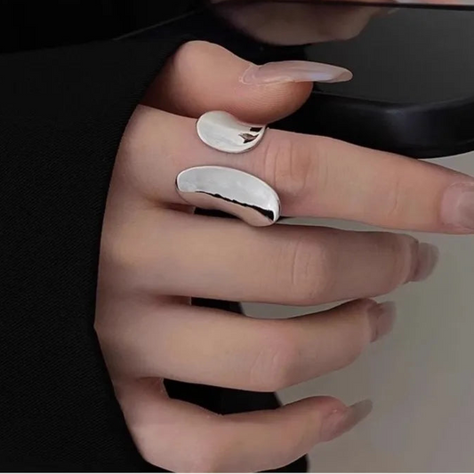 Original 925 Sterling Silver Wide Opening Wedding Ring for Women