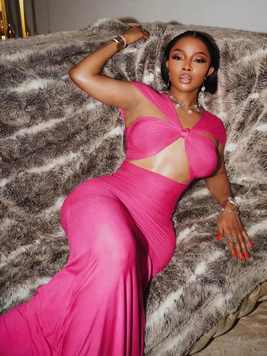 Sexy Off-Shoulder Ruched Maxi Dress