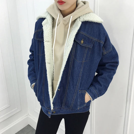 Womenβs Denim Lambswool Jacket 2025