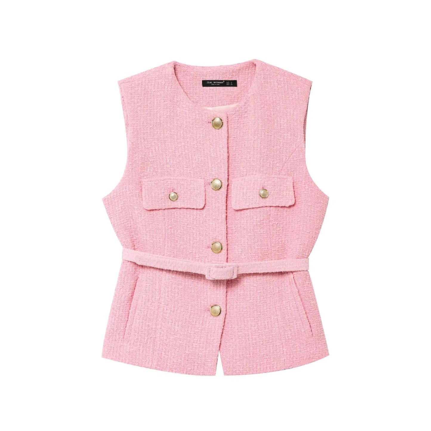 Sequin Belted Vest for Women