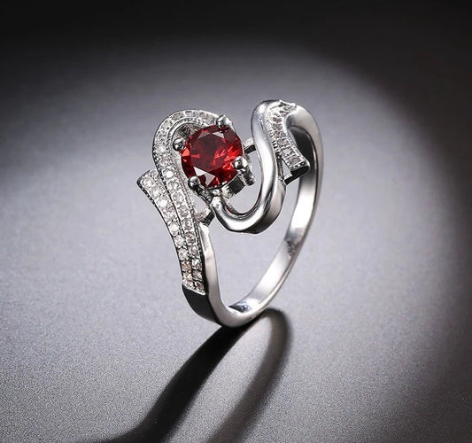 Hollow Cross 925 Sterling Silver Crystal Ring for Women