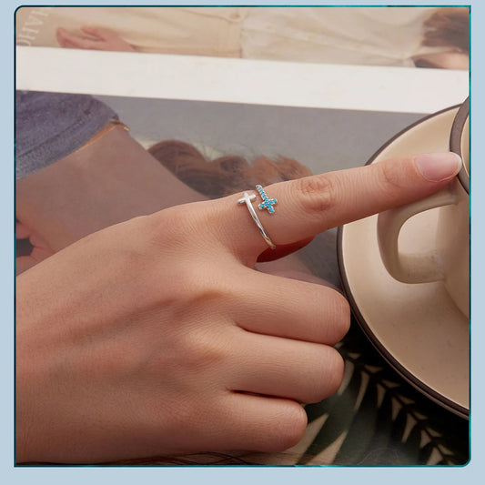 Turquoise Double Cross Open Ring
