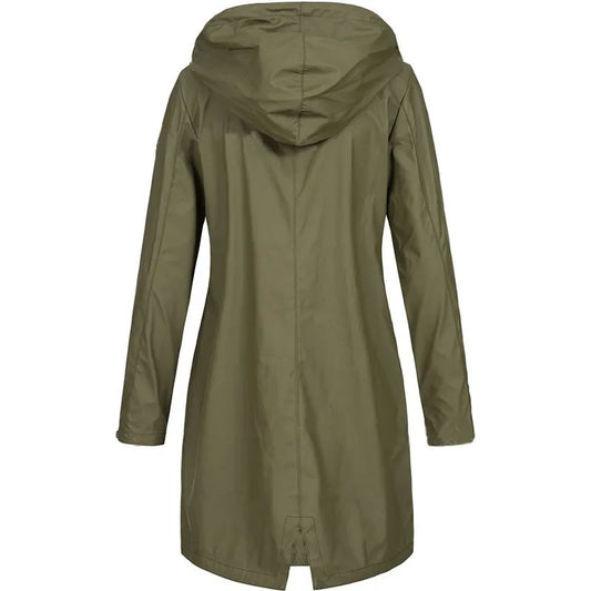 Womenβs Mid-Length Outdoor Windbreaker Coat