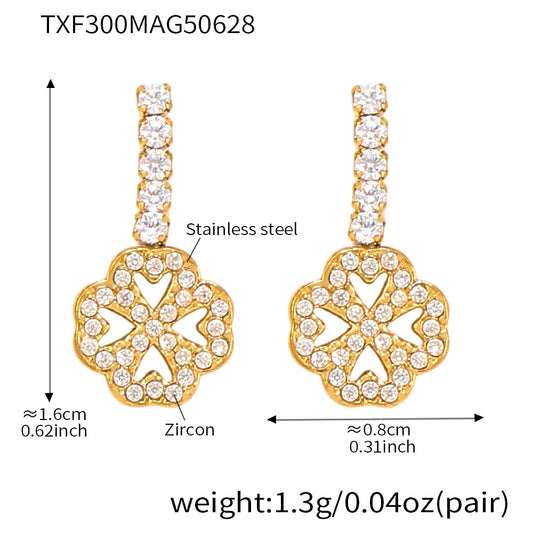 18k Gold Four-Leaf Clover Jewelry Set for Women
