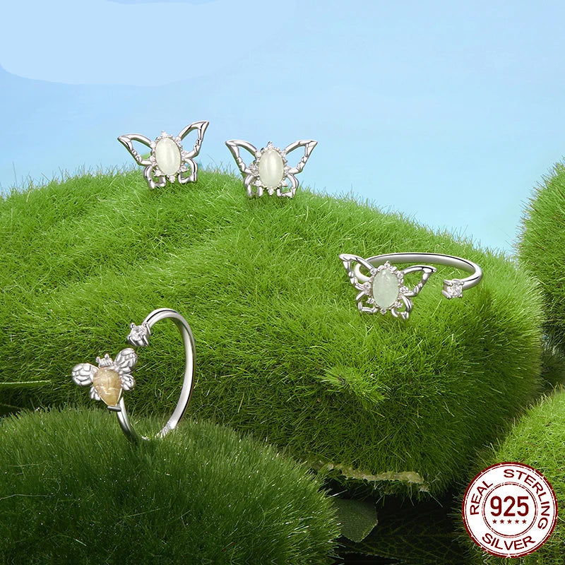 JEW003ER 925 Sterling Silver Cute Butterfly Stud Earrings - Klixstore