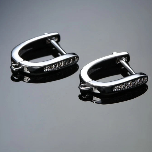 925 Sterling Silver Simulated Diamond Zircon Earrings for Women