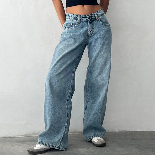 Women’s Loose Wide Leg Cargo Denim Pants 2025