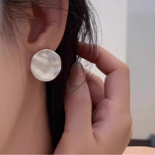 925 Silver Shiny Statement Stud Earrings