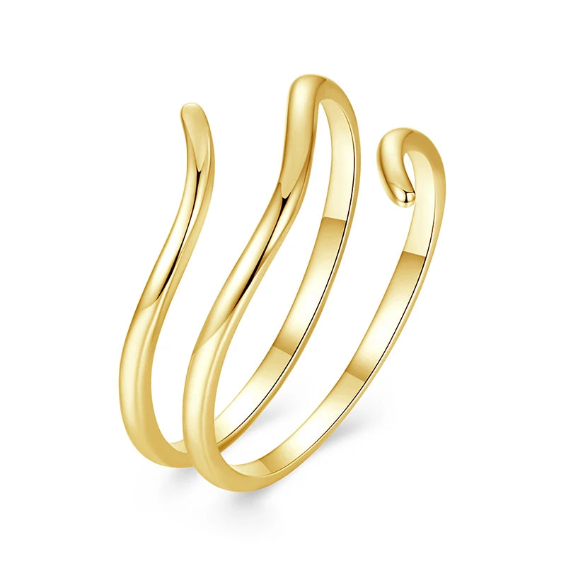 JEW028R Minimalist Multi-layer Adjustable Ring, 925 Sterling - Klixstore