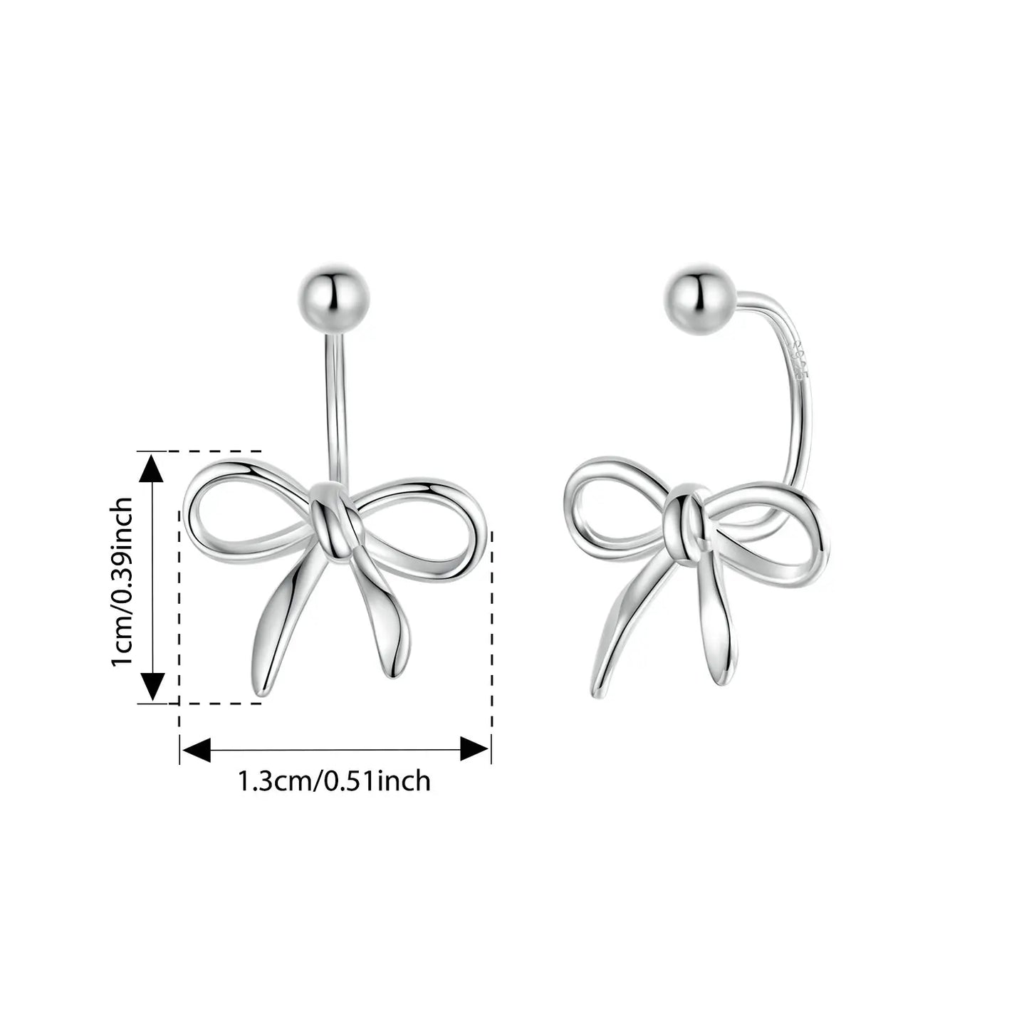 JEW018ER BAMOER 925 Sterling Silver Pink Heart Cherry Stud Earrings Bowknot Hoop Earrings - Klixstore
